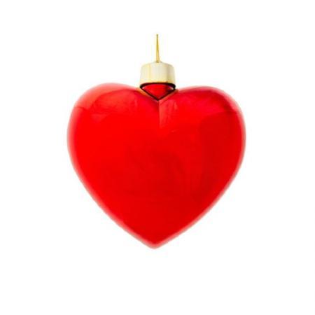 Новогоднее украшение Сердце пластик красное (высота 15 см)